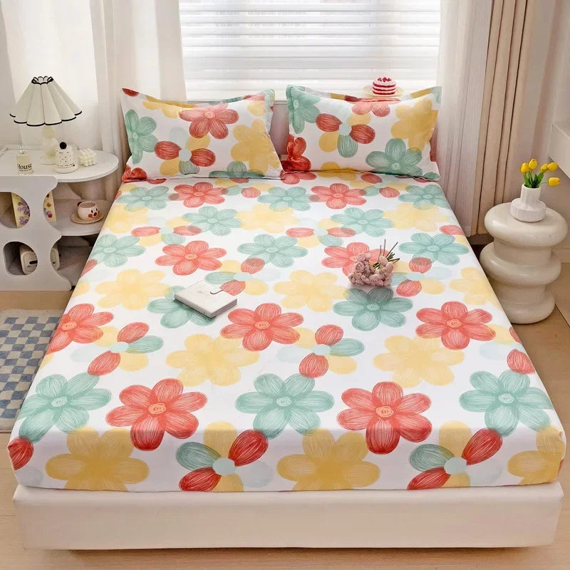 Afralia™ Japanese Style Thick Fitted Sheet for Queen/King Bed
