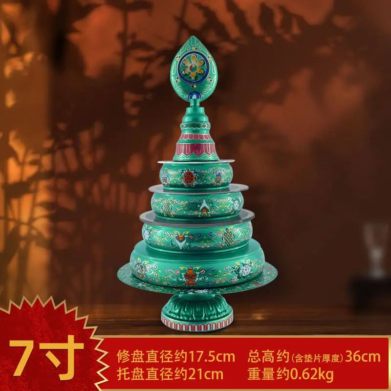 Afralia™ Cloisonné Manda Pan Eight Auspicious Tea Pan