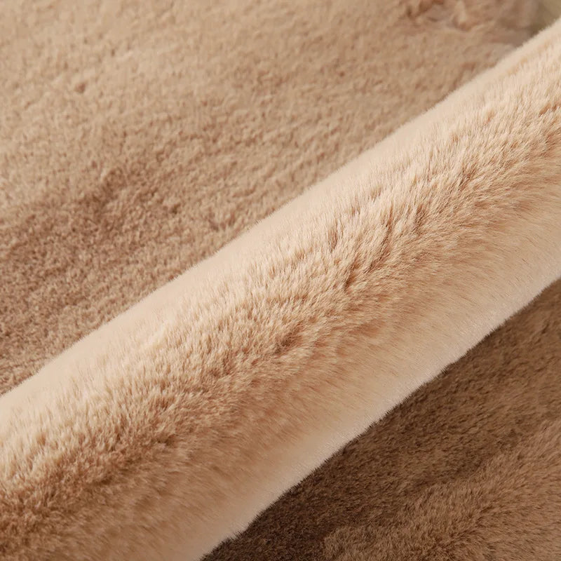 Afralia™ Soft Faux Rabbit Fur Floor Mat | Cozy Carpet for Sofa, Bedroom, Bedside