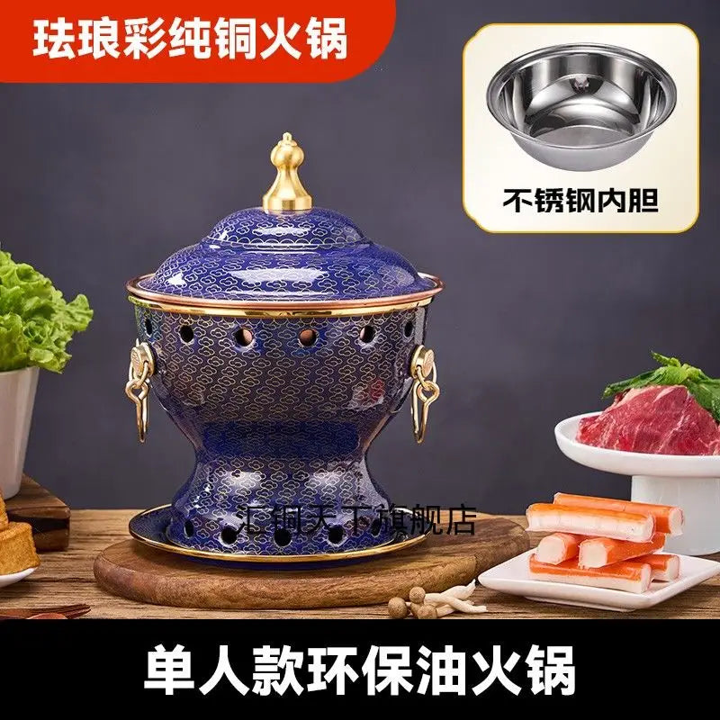 Afralia™ Pure Copper Hot Pot for Cooking