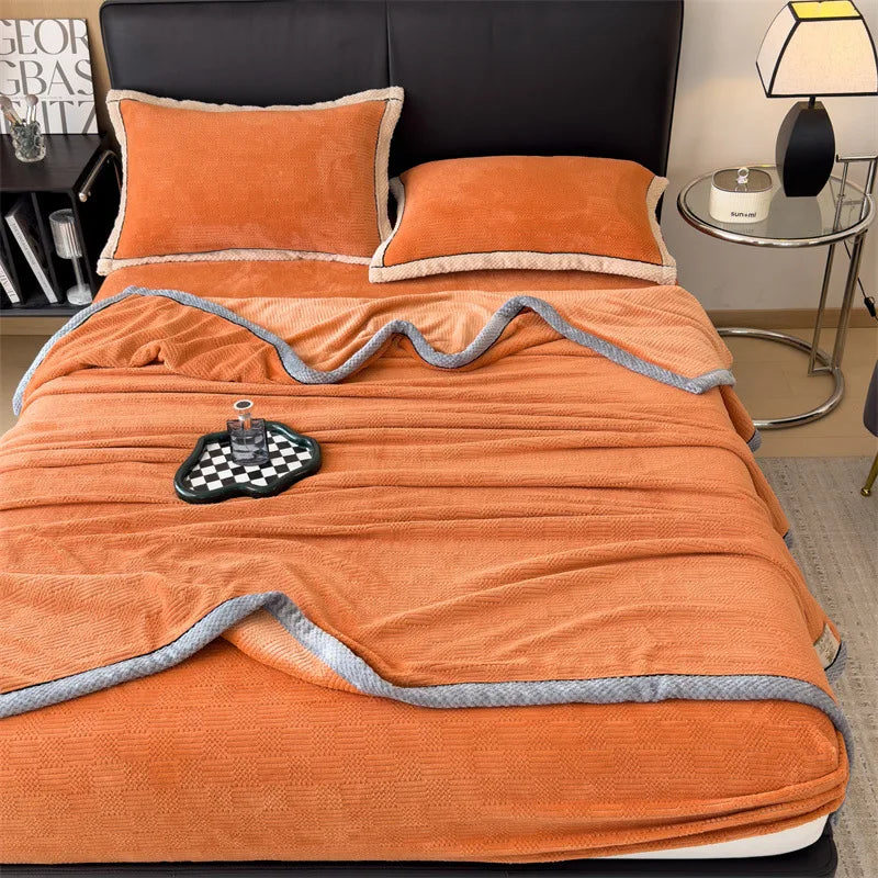 Afralia™ Carved Velvet Blanket: Soft, Warm Sofa Throw for Autumn & Winter