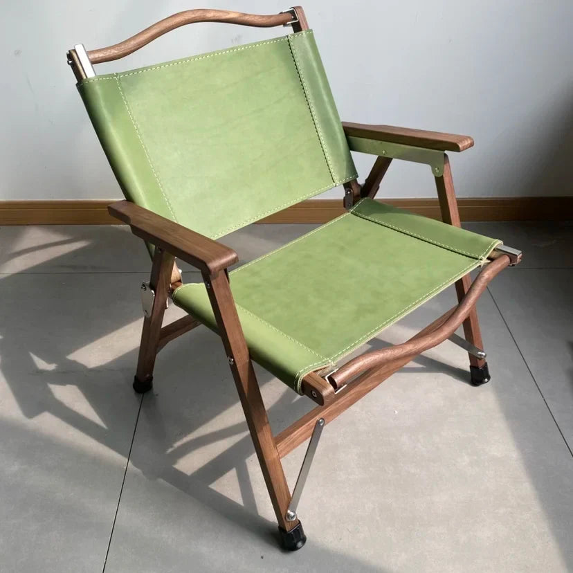 Afralia™ Portable Folding Backrest Chair with Faux Wood Armrests