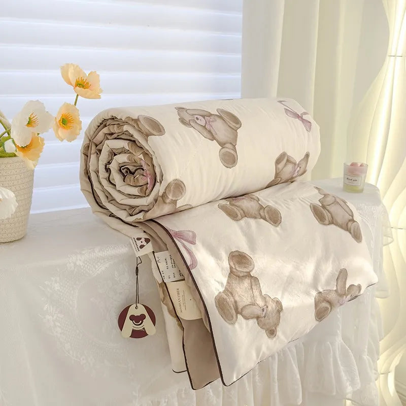 Afralia™ Lightweight Double Gauze Summer Quilt - Soft & Breathable Soya Fibre Fill