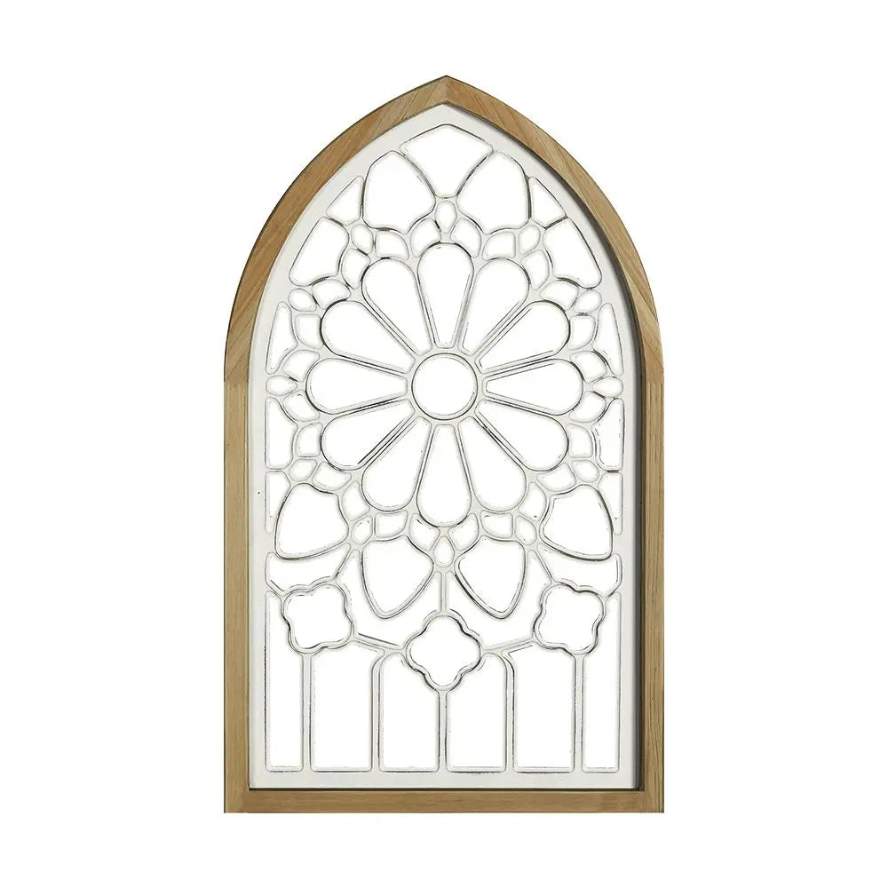 Afralia™ Gothic Rose Window Carved Mirror for Wall Decor in Living Room or Bedroom