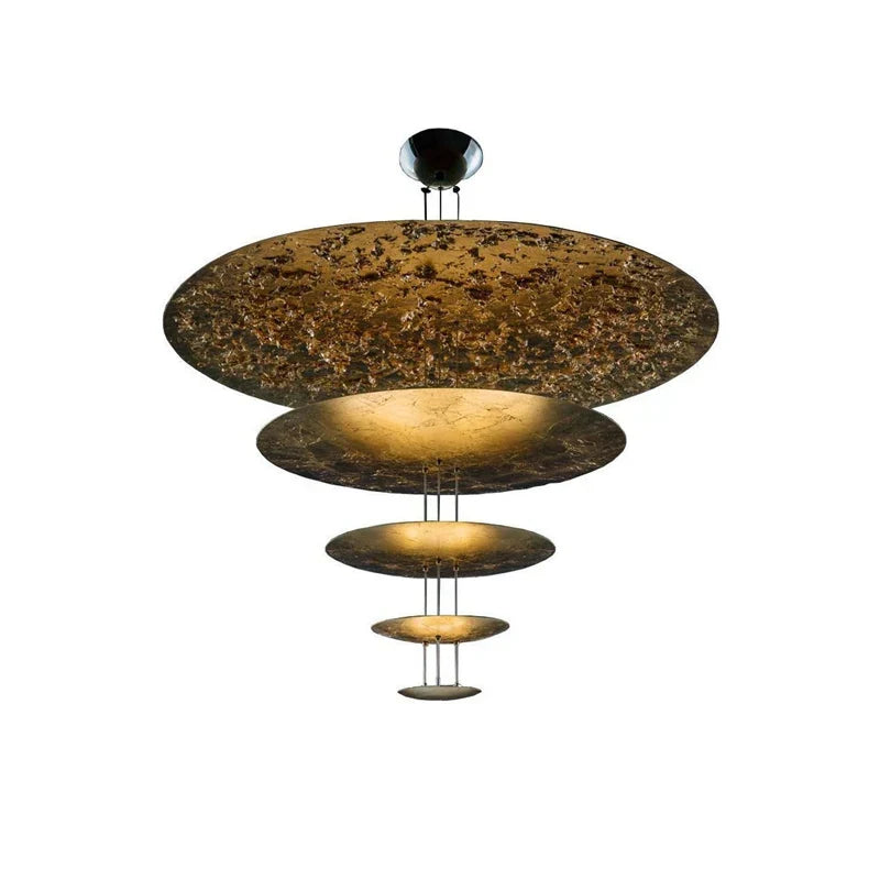 Afralia™ Gold Foil Pendant LED Chandelier, Modern Italian Design for Villas