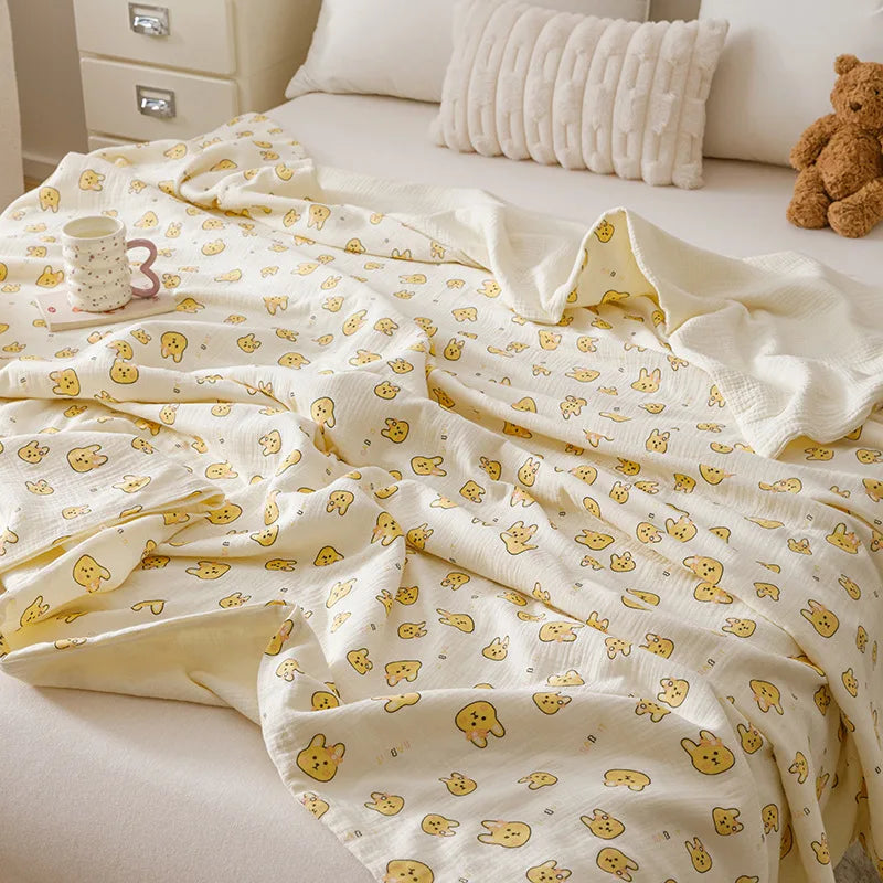 Afralia™ Soft Cotton Printed Cover Blanket: Cozy, Skin-Friendly, Summer Comforter