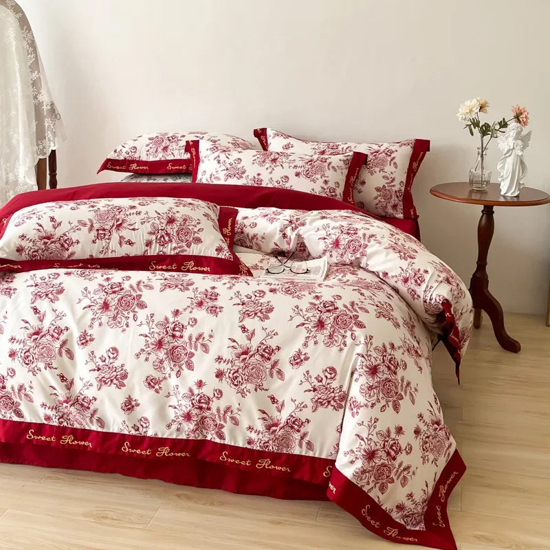Afralia™ Luxury Cotton Wedding Duvet Cover Set for Adults