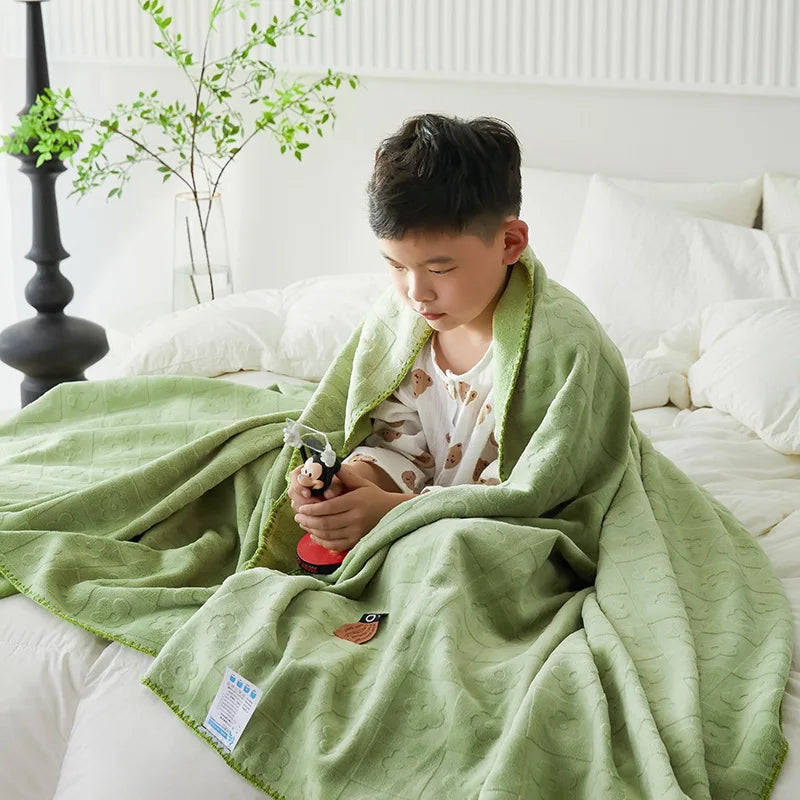 Afralia™ Jacquard Milk Velvet Air Conditioning Blanket | All Seasons Warmth & Travel Shawl