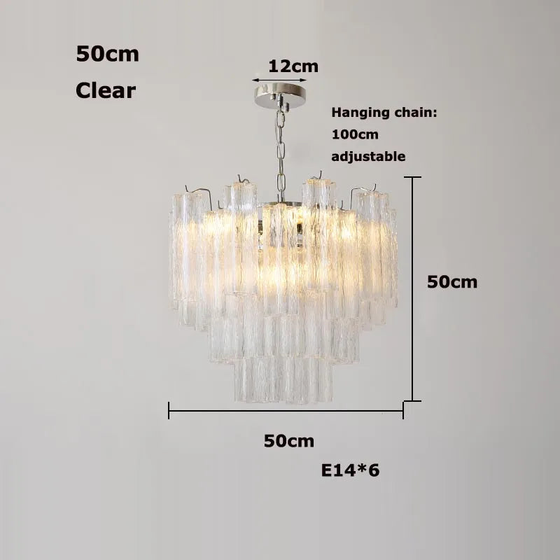 Afralia™ Glass Tube LED Chandelier - Dimmable Hanging Light for Dining Room