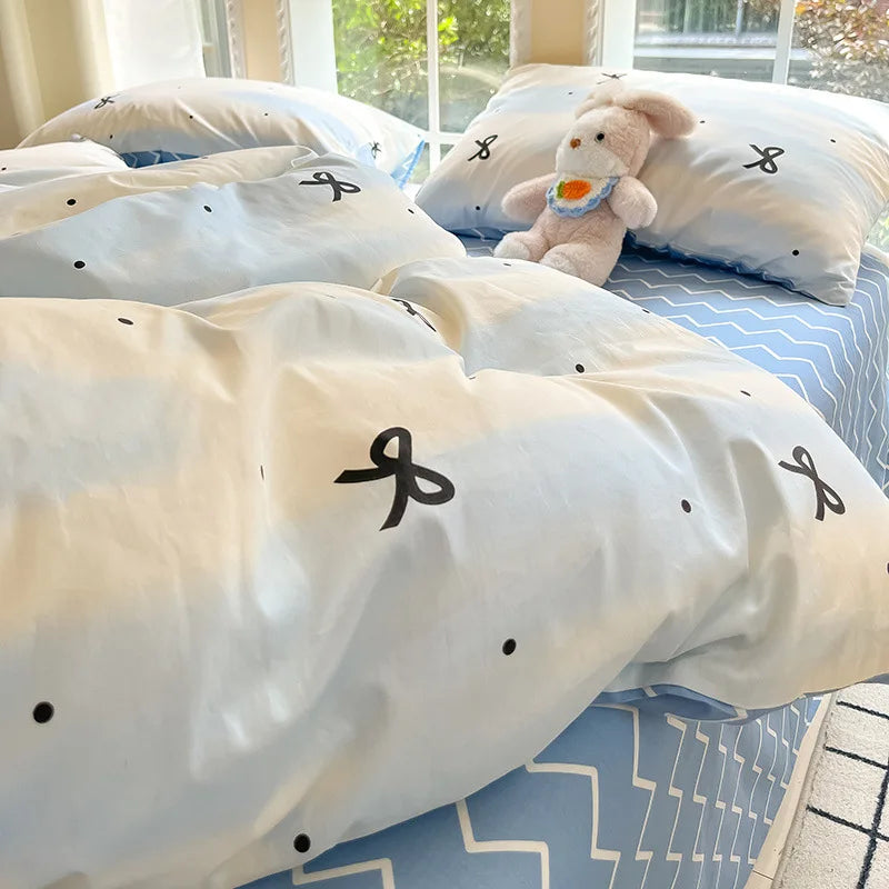 Afralia™ Geometric Pattern Cotton Bedding Set: Soft, Durable Quilt Kit for Adults