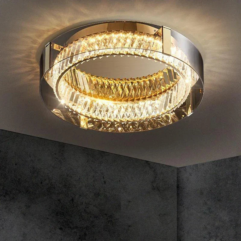 Afralia™ Crystal LED Ceiling Chandelier Modern Dimmable Luxury Light Fixture