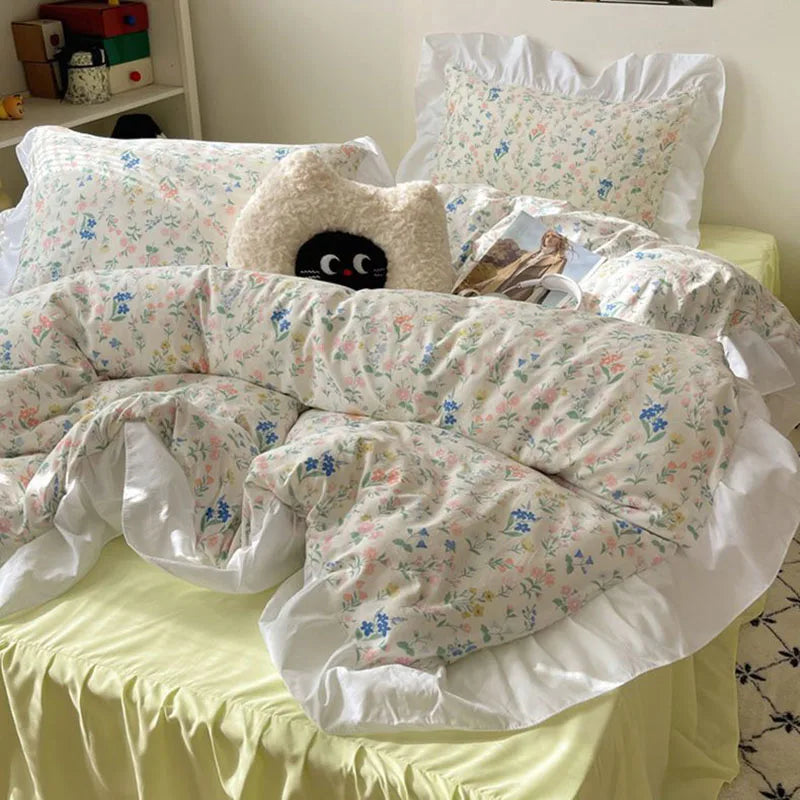 French Lace Printed Bedding Set by Afralia™ - Cozy Skin-Friendly Comfort for Adults and Kids