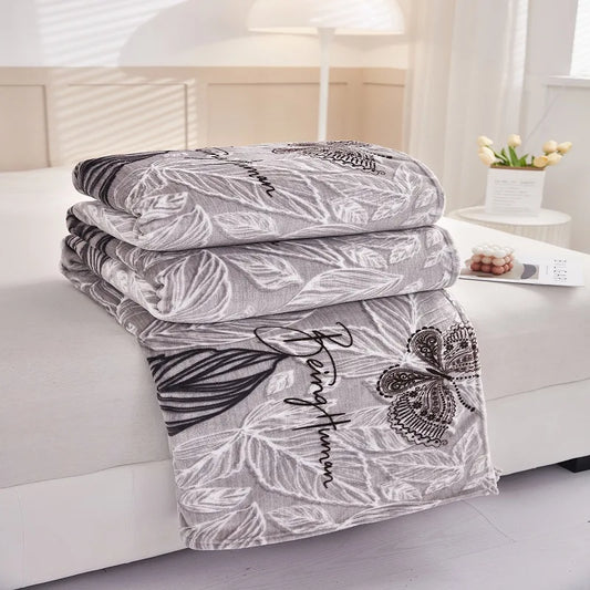 Afralia™ Nordic Printed Plush Blanket: Cozy Sofa Cover, Office Shawl, All-Season Cushion