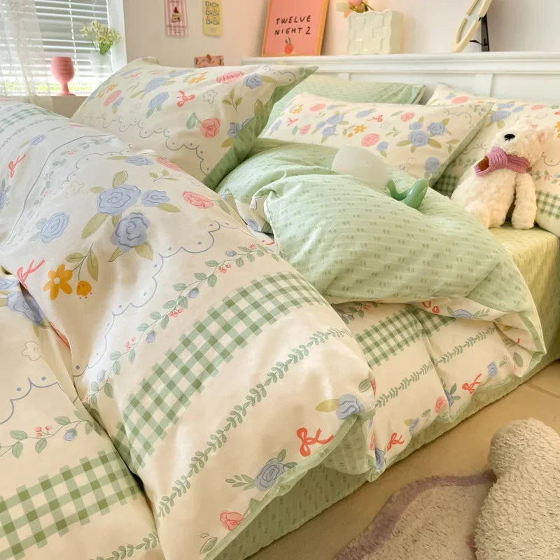 Afralia™ Spring Cotton Printed Duvet Set: Soft, Breathable, Cute Design, Various Sizes