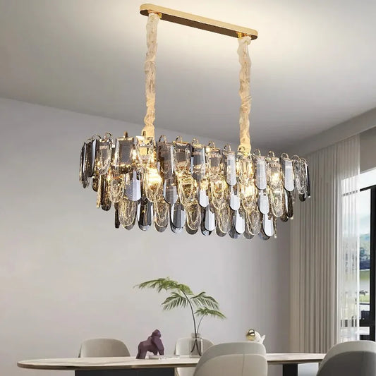 Afralia™ Modern Luxury Crystal Chandelier for Living, Dining & Master Bedroom