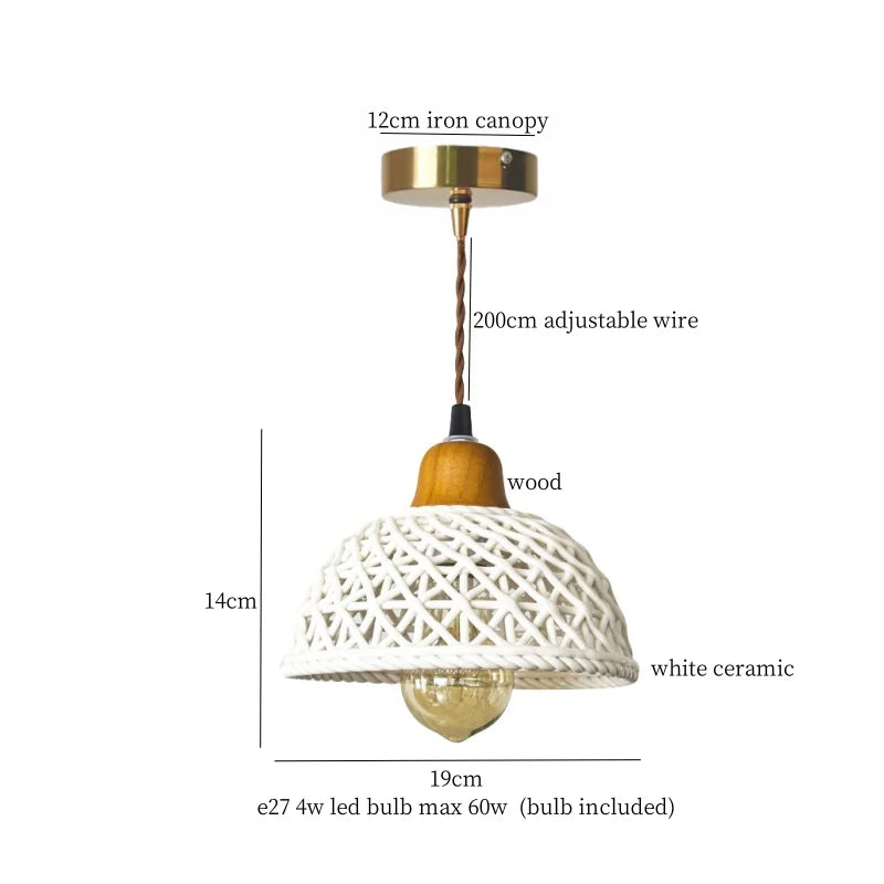 Afralia Beige Cloth LED Pendant Light: Vintage Japanese Style for Kitchen, Dining, and Living Room