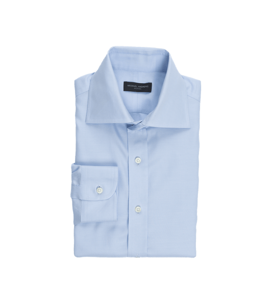 Baby Blue Poplin Dress Shirt - He Spoke Style Shop - custom suits nyc bespoke tailor midtown, noho
