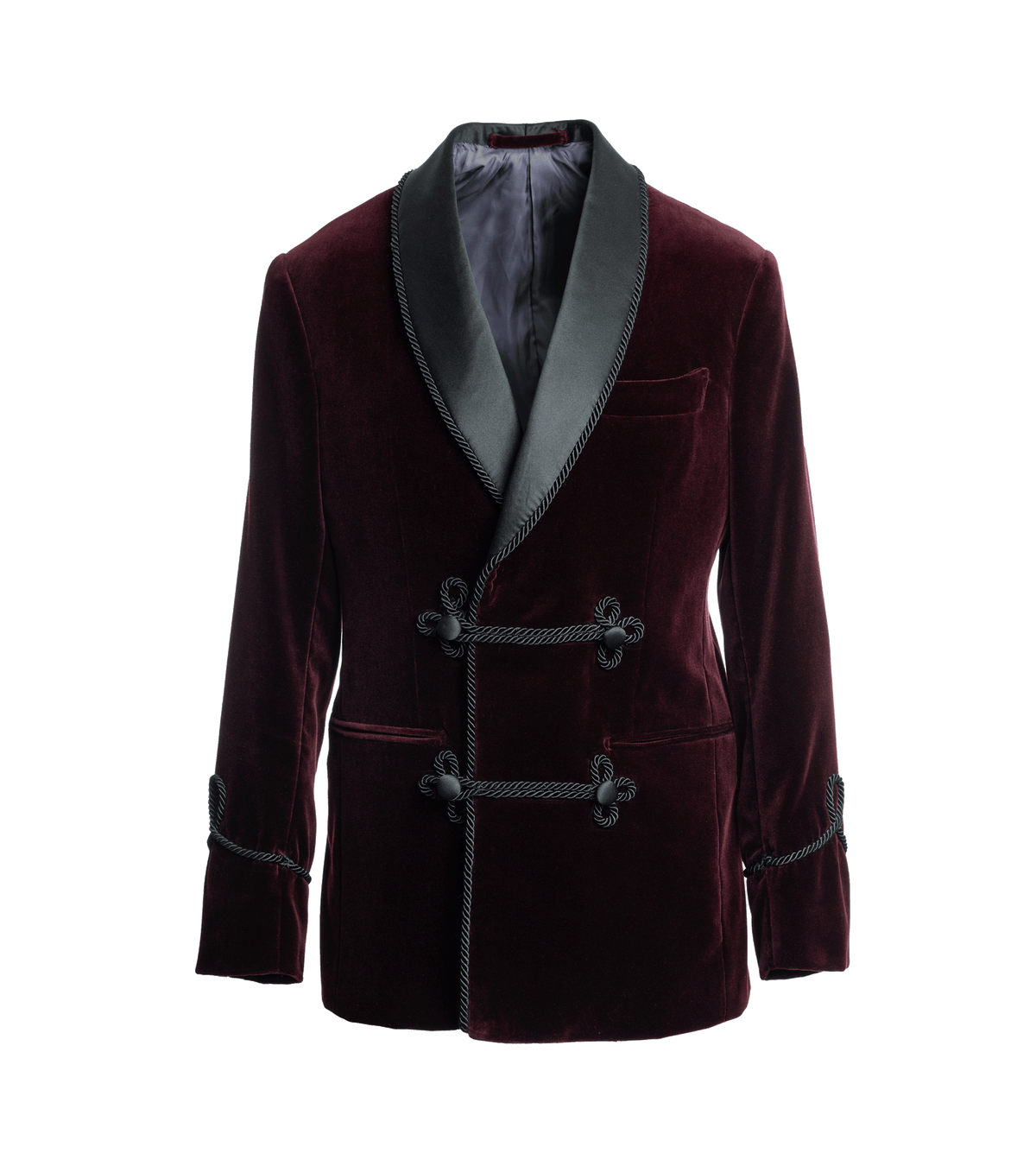 Burgundy Velvet Smoking Jacket - custom suits nyc bespoke tailor midtown, noho