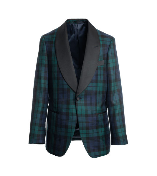 Blackwatch Plaid Shawl Collar Dinner Jacket - He Spoke Style Shop - custom suits nyc bespoke tailor midtown, noho