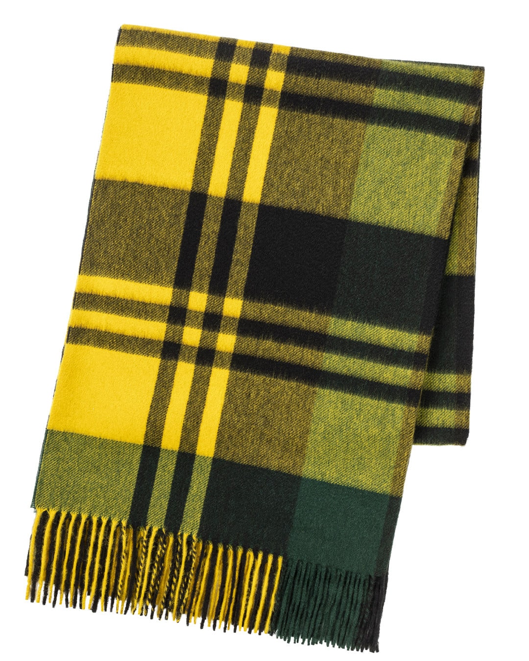 (product) Yellow Primary Black Watch Stole, Folded - custom suits nyc bespoke tailor midtown, noho