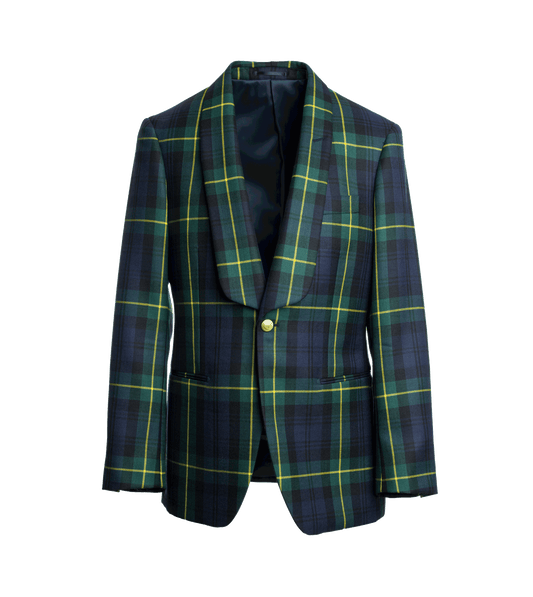 (product) Gordon Modern Tartan Plaid Dinner Jacket by He Spoke Style - custom suits nyc bespoke tailor midtown, noho