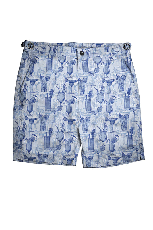 (product) Cocktail Hour Swim Shorts, full view - custom suits nyc bespoke tailor midtown, noho