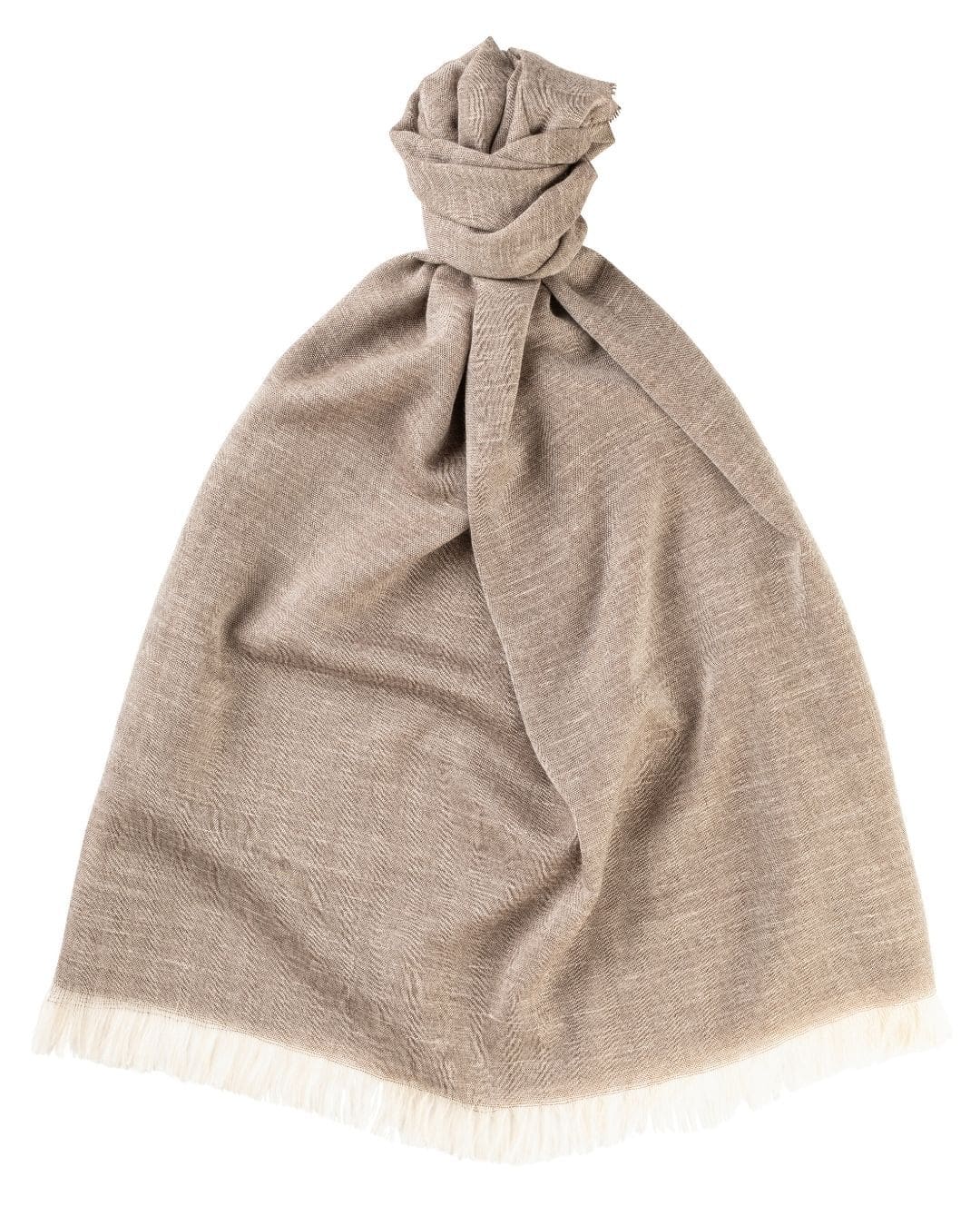 (product) Light Taupe The Whitby Cashmere Lightweight Stole, Knotted - custom suits nyc bespoke tailor midtown, noho