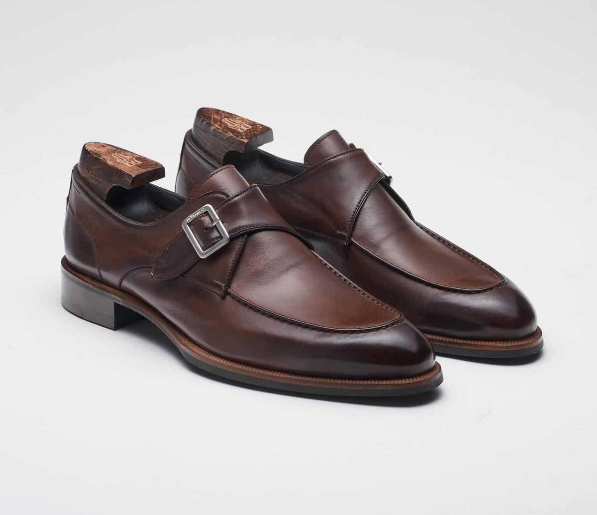 (product) Parma Clay'D Monk Strap, Front view of the pair - custom suits nyc bespoke tailor midtown, noho