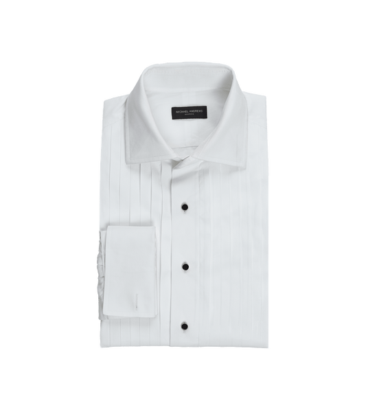 (product) Pleated Front Tuxedo Shirt by He Spoke Style - custom suits nyc bespoke tailor midtown, noho