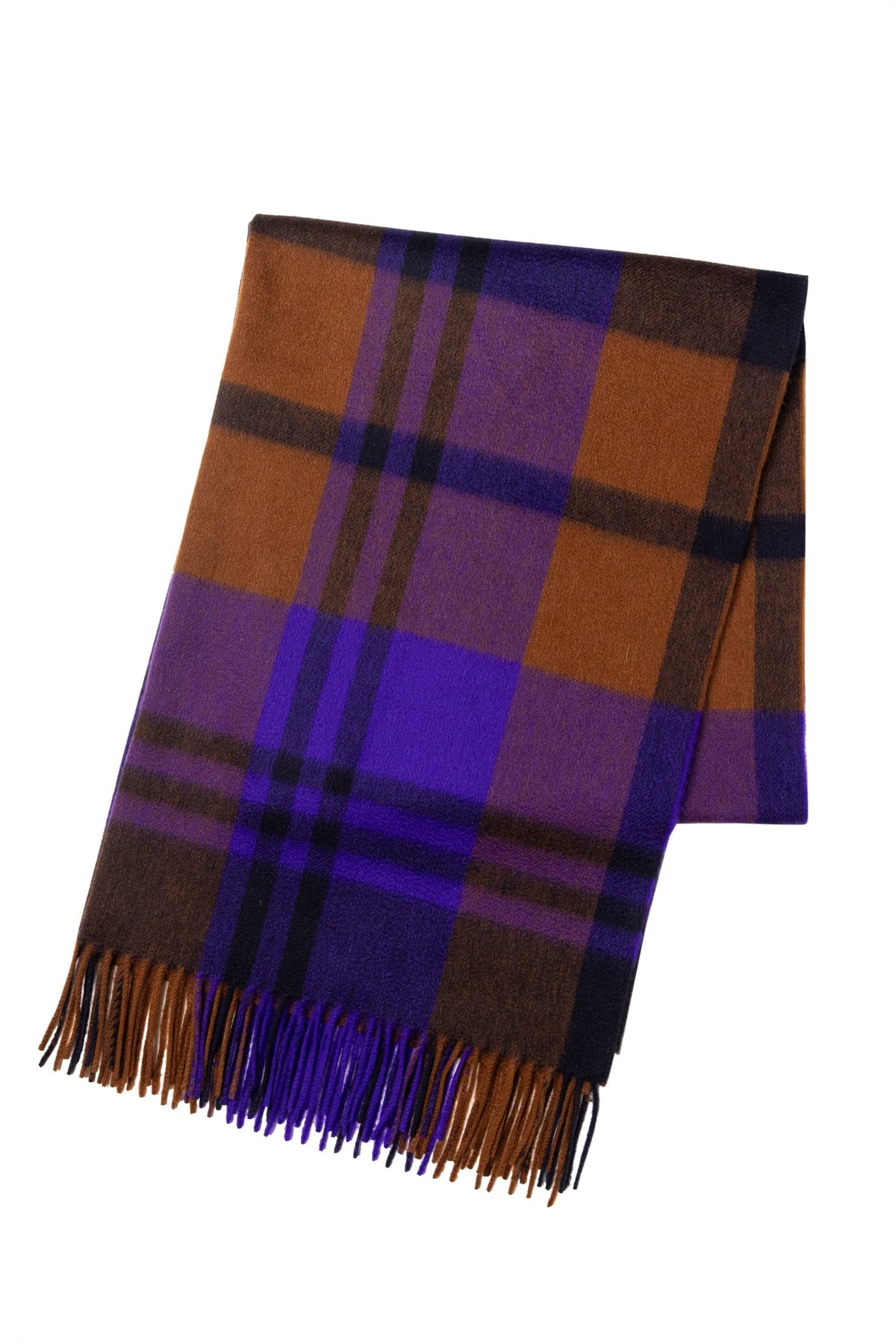 (product) Purple x Red Primary Black Watch Cashmere Stole - custom suits nyc bespoke tailor midtown, noho