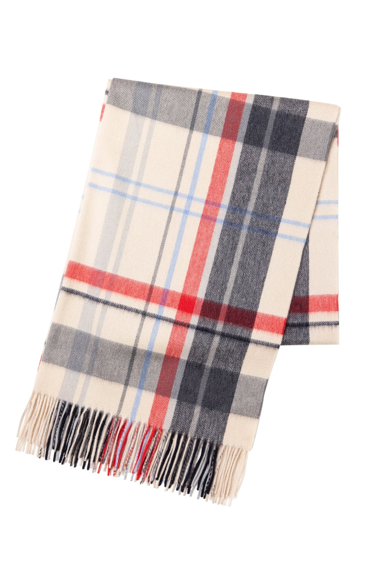 (product) Cream x Multi Madras Check Cashmere Stole - custom suits nyc bespoke tailor midtown, noho
