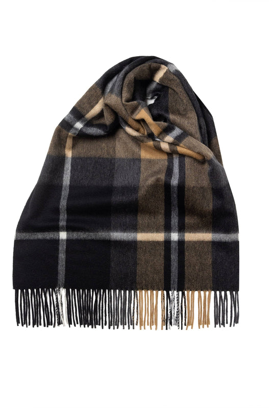 ua-cpgrp52304-s12c01_04c2448d-42e9-412c-8b17-e6497694dbe0 - Brown Block Check Ripple Finish Extra Wide Cashmere Scarf - custom suits nyc bespoke tailor midtown, noho
