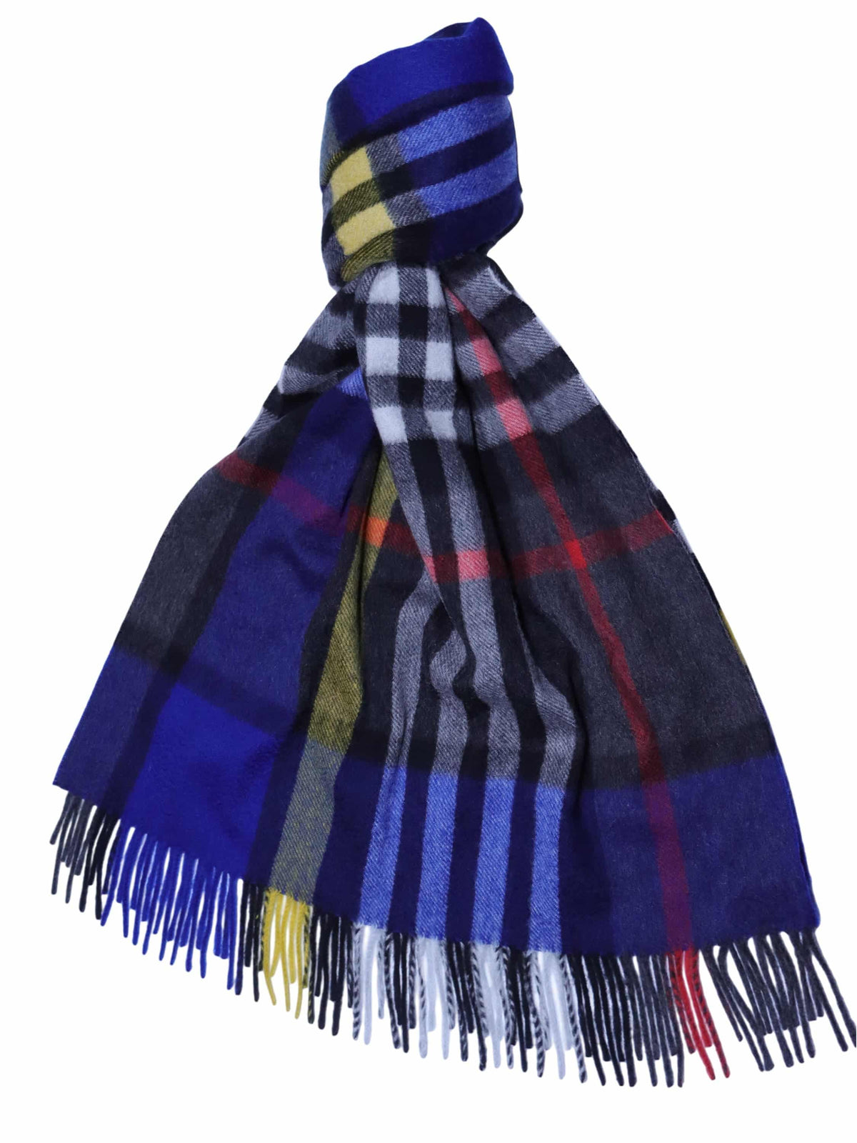 ua-cpgrp52307-s12c01_0e0951c9-55c5-4c57-8357-9dc351cdb116 - Black x Blue x Multi Block Check Ripple Finish Extra Wide Cashmere Scarf - custom suits nyc bespoke tailor midtown, noho