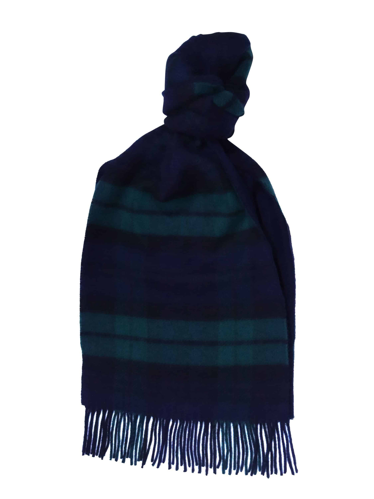 (product) Green x Pinstripe Reversible Classic Check Cashmere Blend Scarf, knotted - custom suits nyc bespoke tailor midtown, noho