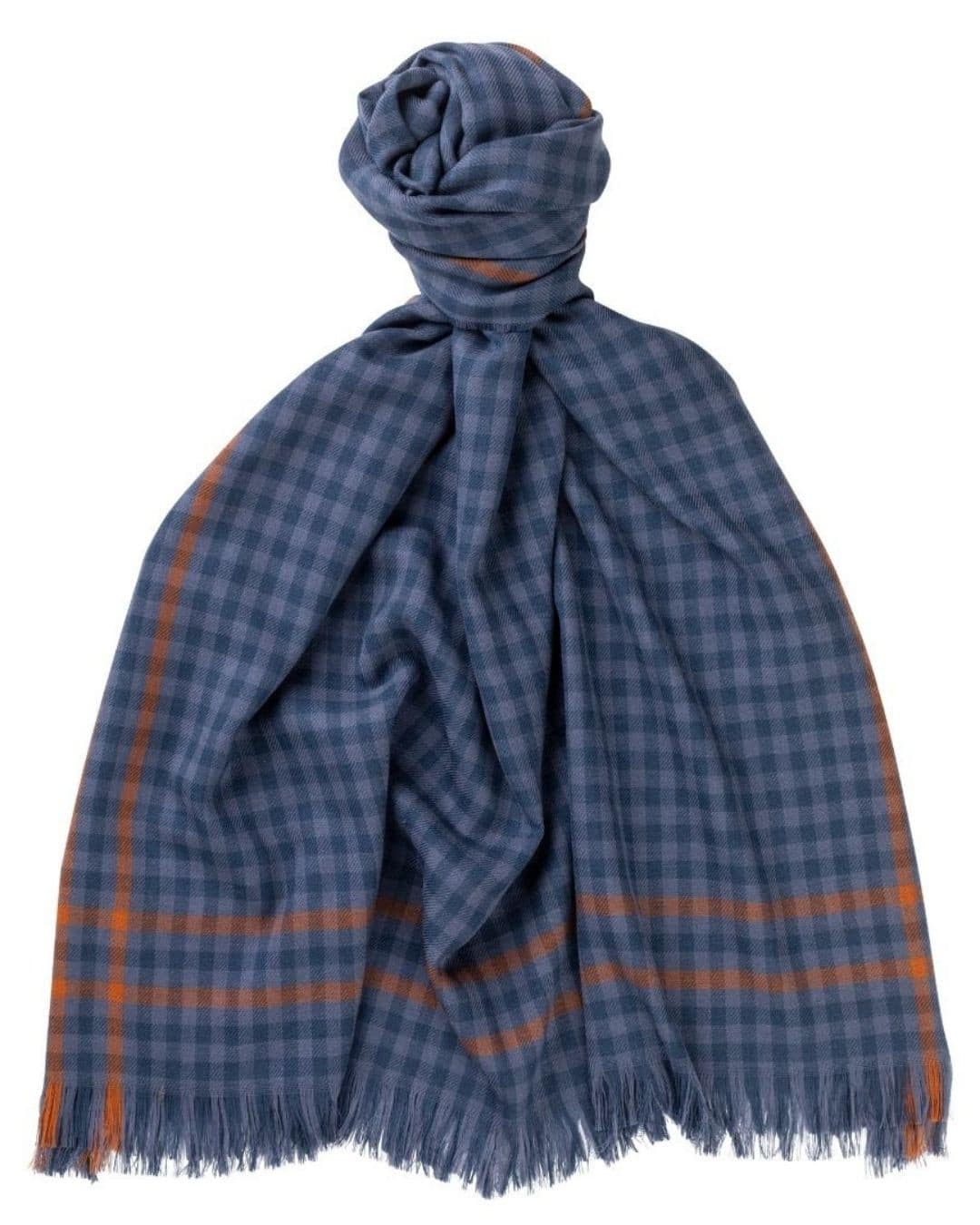 (product) Denim Escorial Block Scarf, Knotted - custom suits nyc bespoke tailor midtown, noho