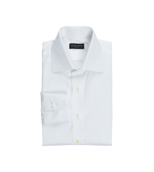 White Poplin Dress Shirt - He Spoke Style Shop - custom suits nyc bespoke tailor midtown, noho