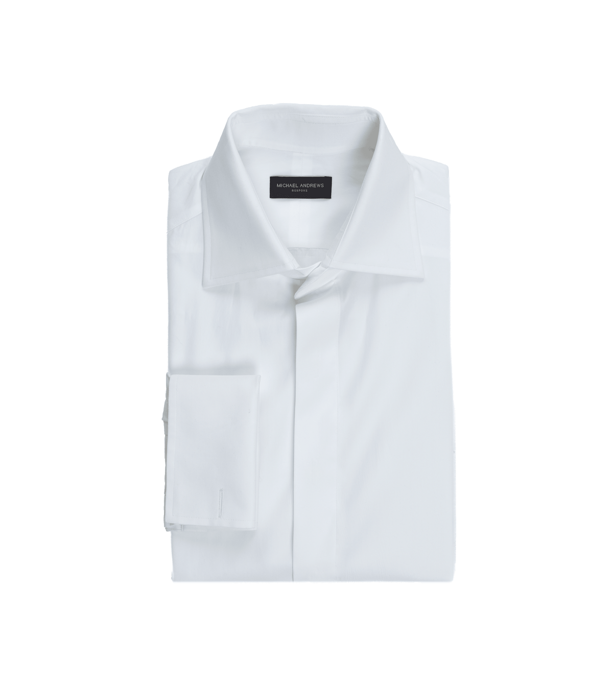 White Poplin Fly Front Tuxedo Shirt - He Spoke Style Shop - custom suits nyc bespoke tailor midtown, noho