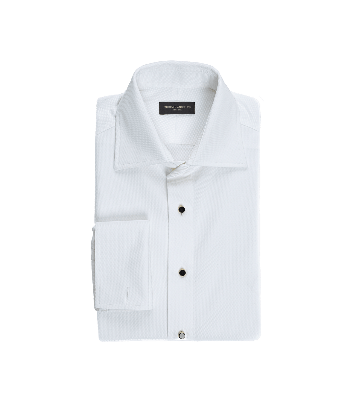 White Self-Textured Tuxedo Shirt - He Spoke Style Shop - custom suits nyc bespoke tailor midtown, noho